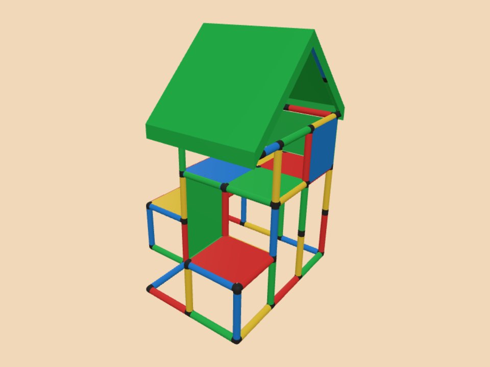 带长凳的小屋