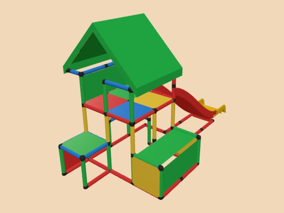 经典小屋和组合滑梯