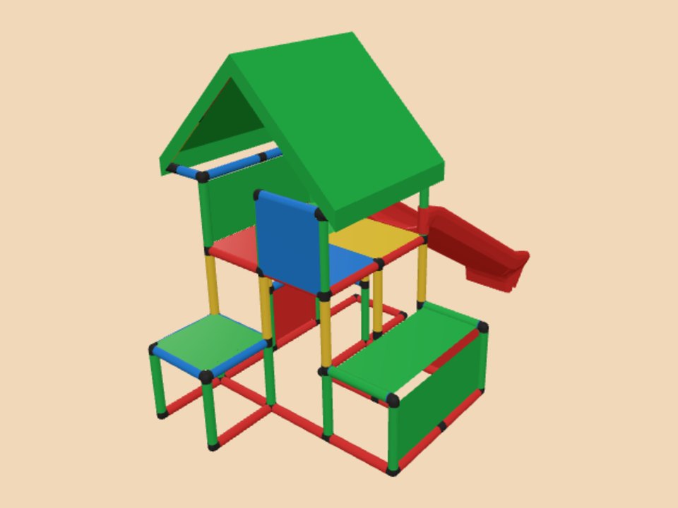 经典小屋一体滑梯