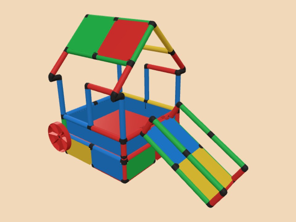 出色幼儿水池小屋(带滑梯)