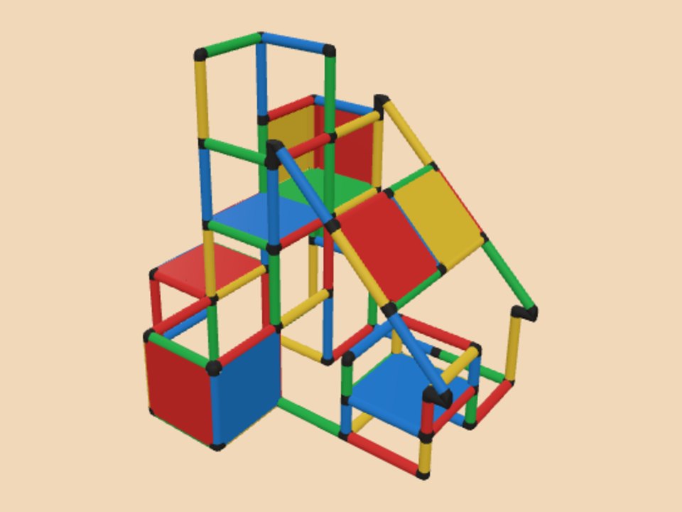 Climbing Tower With Slanted Roof And Small Platform