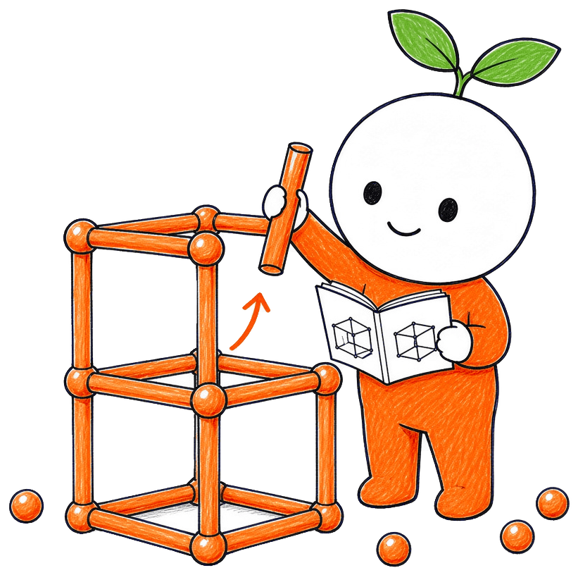 小麦捧着说明书，把一根管子接到搭了一半的架子上